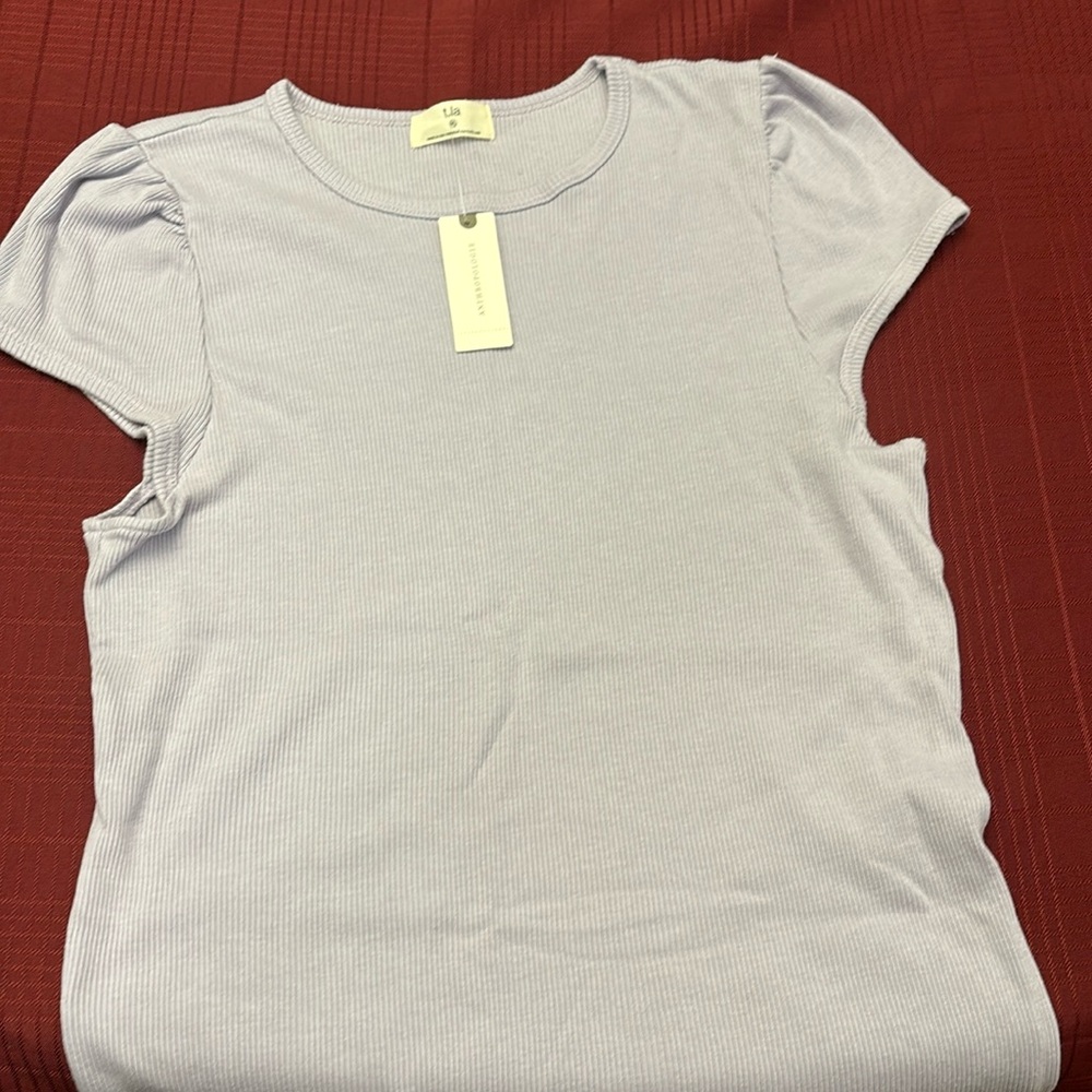 SALE!  NWT lilac ribbed cap sleeve tee szXL